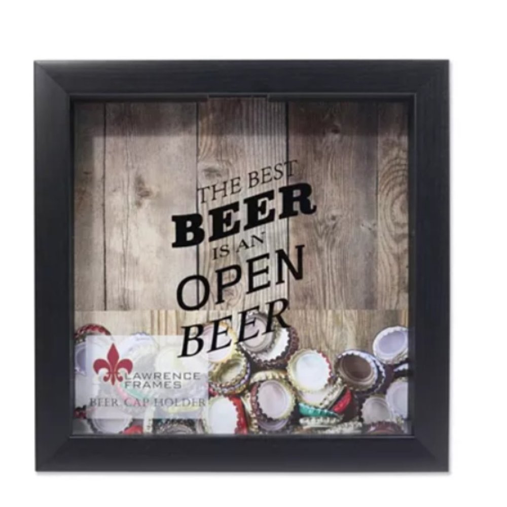 Black Shadow Box Beer Cap Holder - 10" x 10"